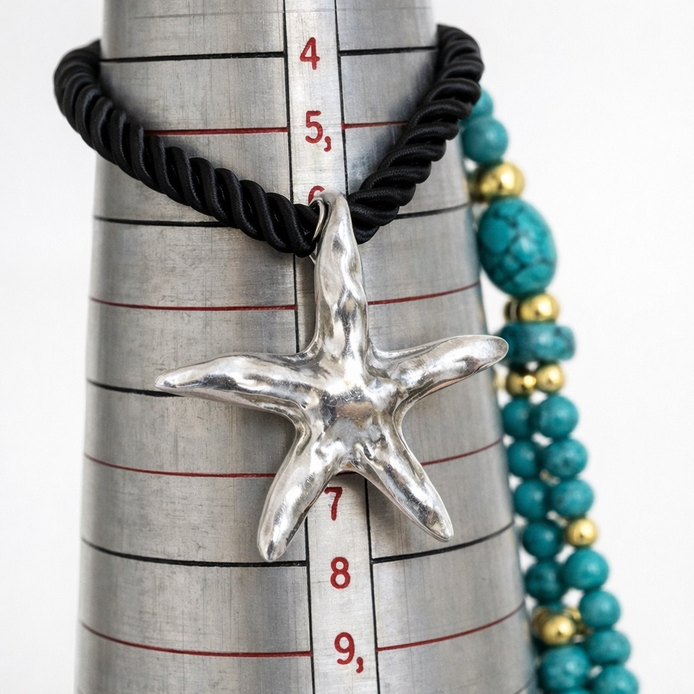 Silver Starfish Pendant Necklace
